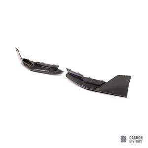 BMW M3 (G80) dry carbon fibre rear bumper aprons (P Style) — fits 2021+