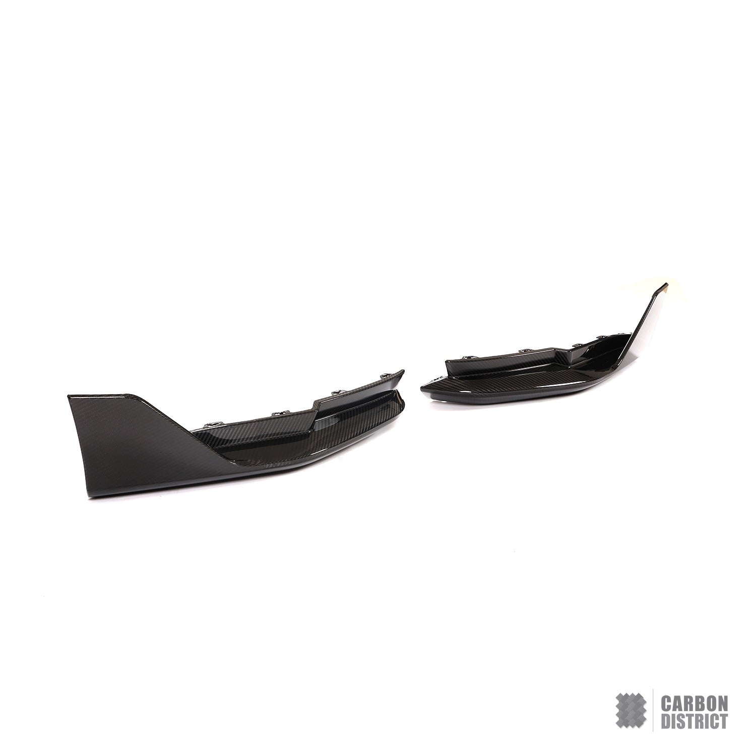 BMW M3 (G80) dry carbon fibre rear bumper aprons (P Style) — made to order in genuine carbon fibre