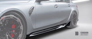 BMW M3 (G80) dry carbon fibre side skirts — full product view