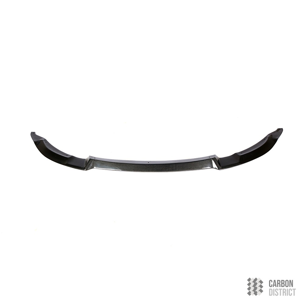 BMW M3/M4 (F8x) carbon fibre front bumper lip — 3K twill gloss finish