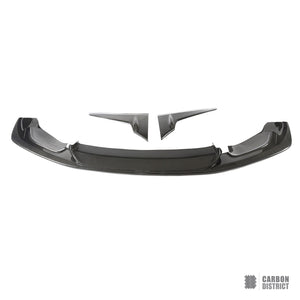 BMW M3/M4 (F8x) carbon fibre front lip — 3K twill gloss finish