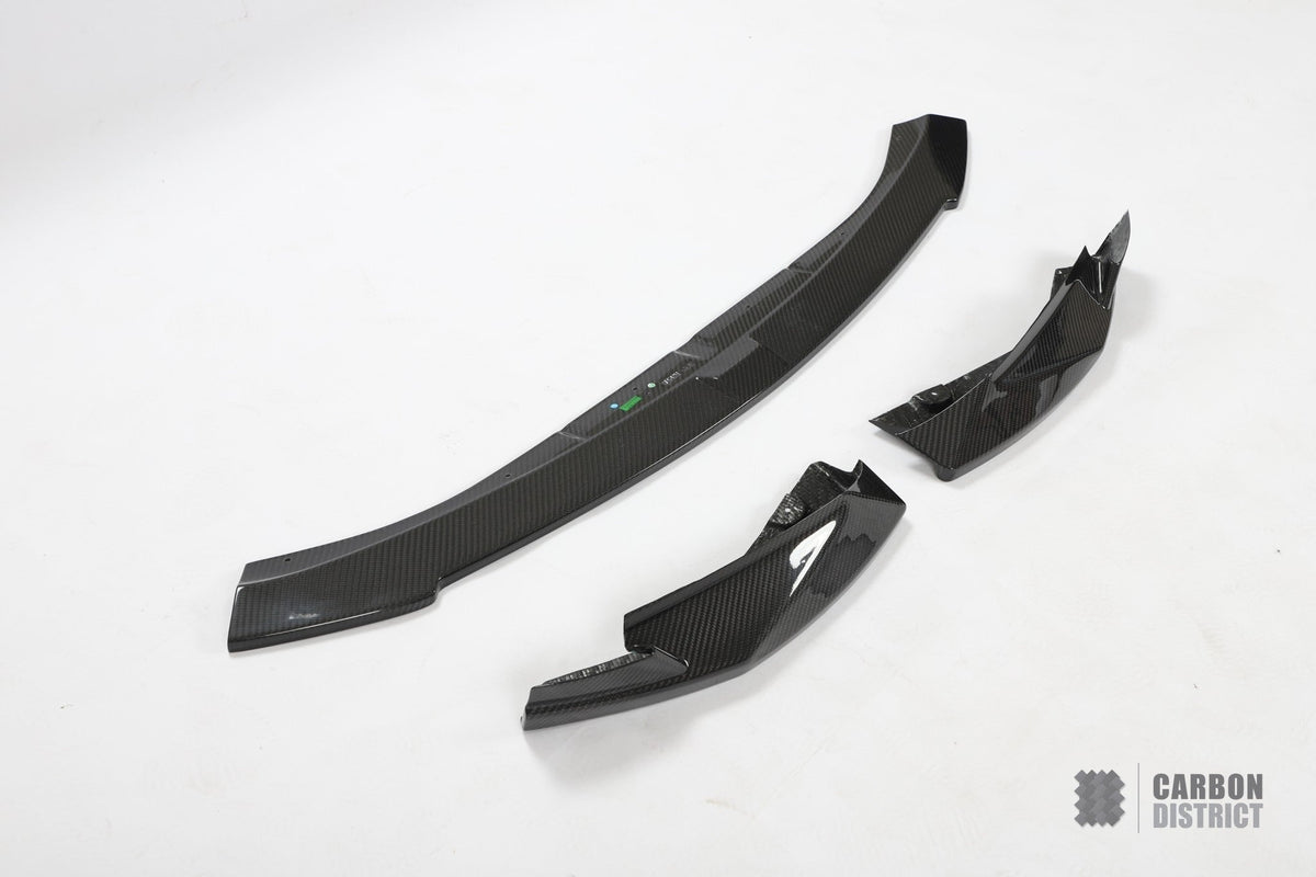 BMW M3/M4 (G80/G81/G82/G83) dry carbon fibre front lip (sensor cut, V2) — view 4