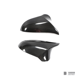BMW M3/M4 (F80/F82/F83) dry carbon fibre mirror caps (RHD, V2) — view 4