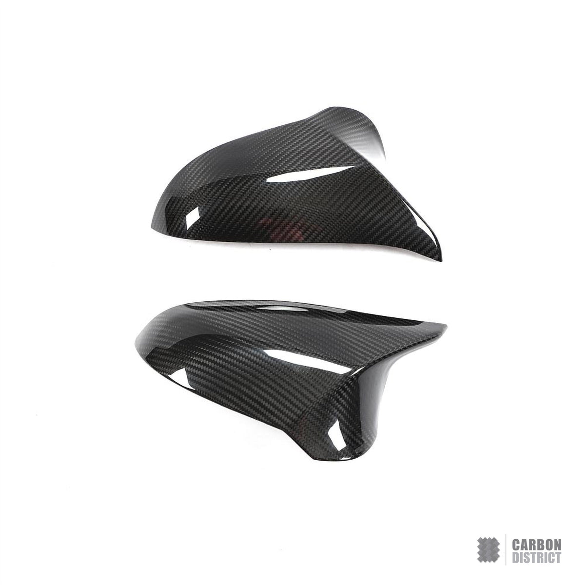 BMW M3/M4 (F80/F82/F83) dry carbon fibre mirror caps (RHD, V2) — view 4