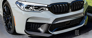BMW M5 (F90) carbon fibre front splitter winglets — view 7