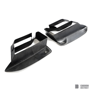 BMW M5 (F90) dry carbon fibre fog lamp cover fins — dry carbon weave