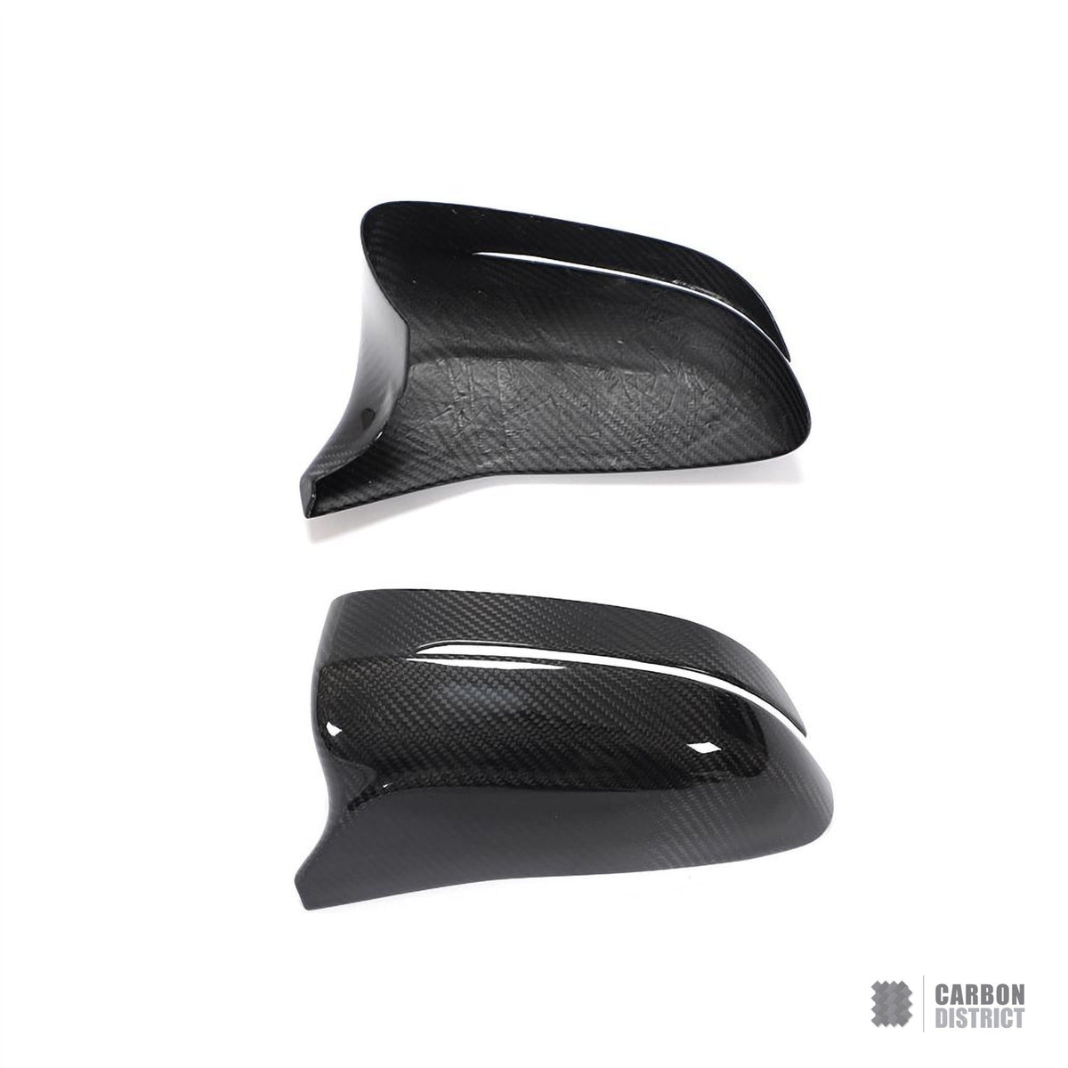 BMW M5 (F90) dry carbon fibre mirror caps (V2) — fits 2018-2023