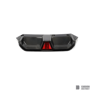 BMW M5 (F90) carbon fibre rear diffuser with LED — 3K twill gloss finish