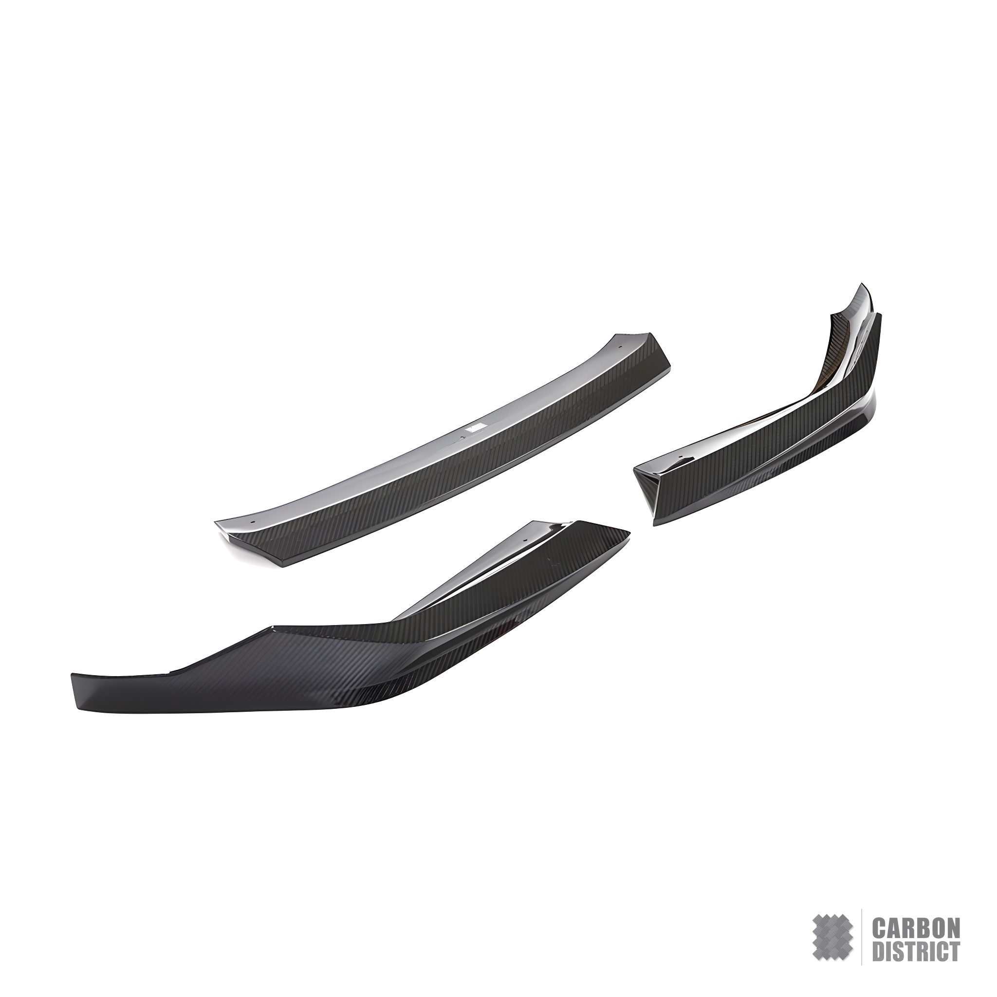 BMW M5 (F90 Facelift) dry carbon fibre front lip (3-Piece) — dry carbon weave