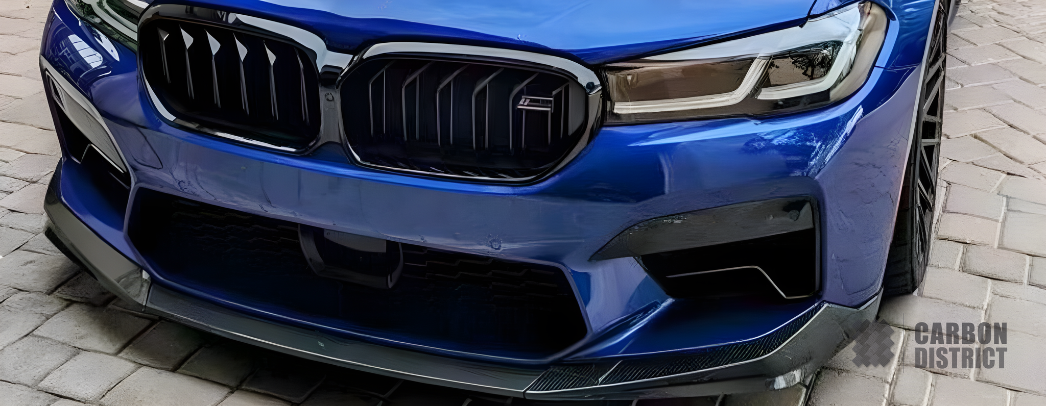 BMW M5 (F90 Facelift) dry carbon fibre front lip (3-Piece) — made to order in genuine carbon fibre