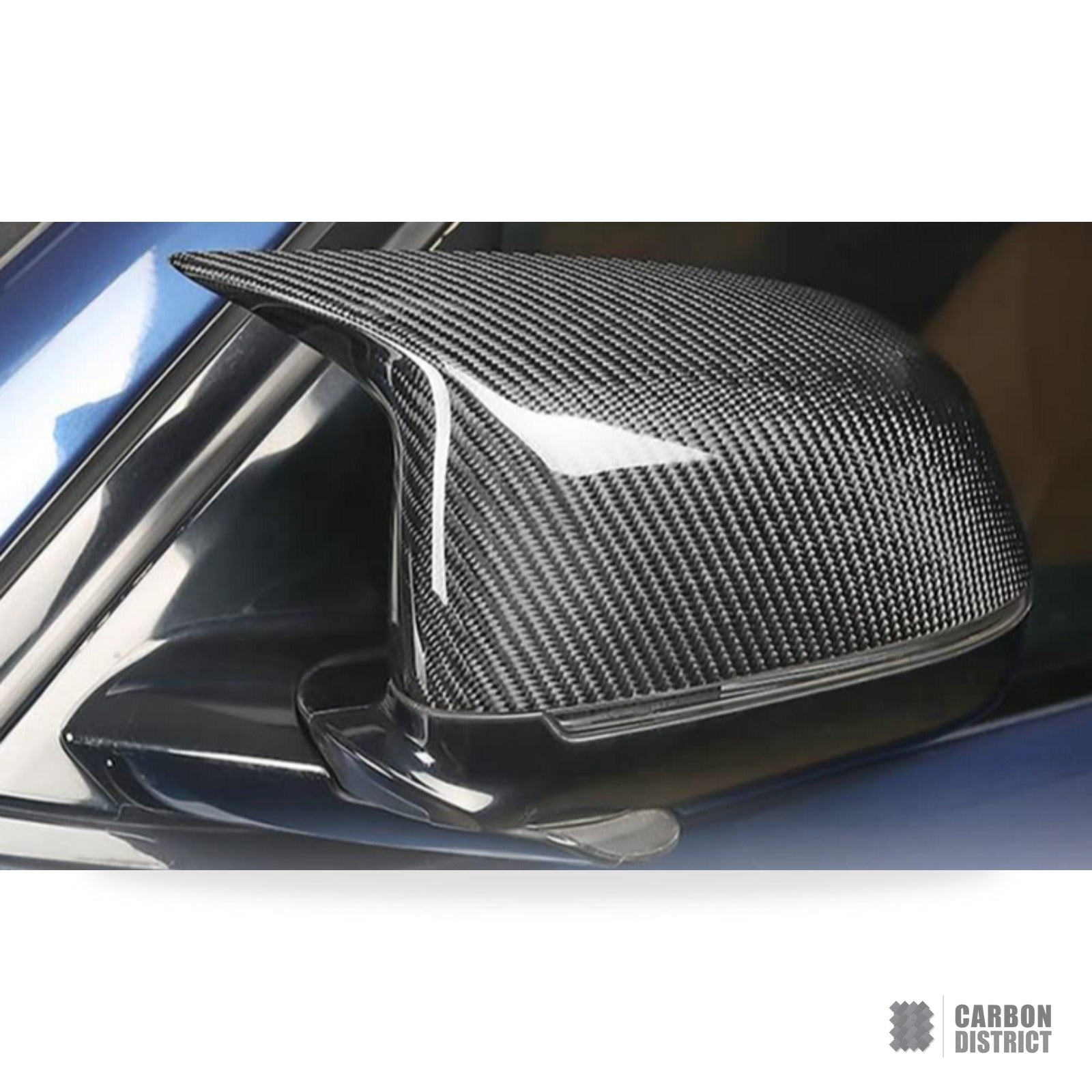 BMW X3/X4/X5/X6/X7 (G01-G07) carbon fibre mirror caps — 3K twill gloss finish