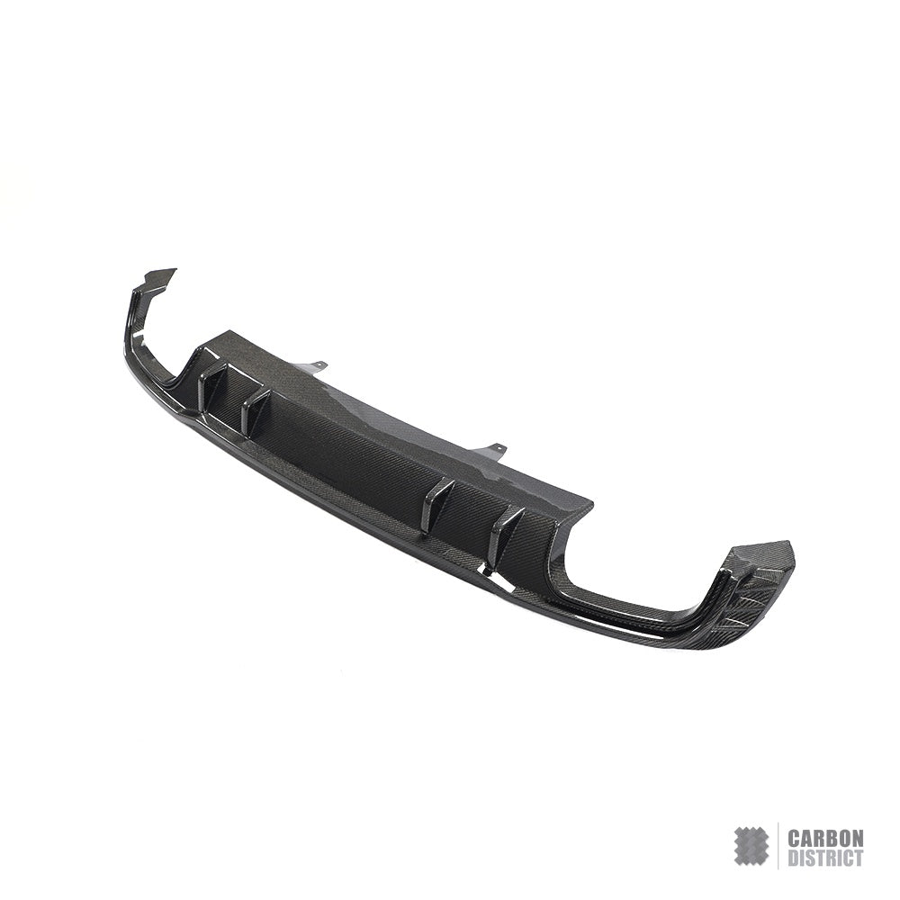 Audi A4/S4 (B9) carbon fibre rear diffuser (V2) — UV-stable gloss finish