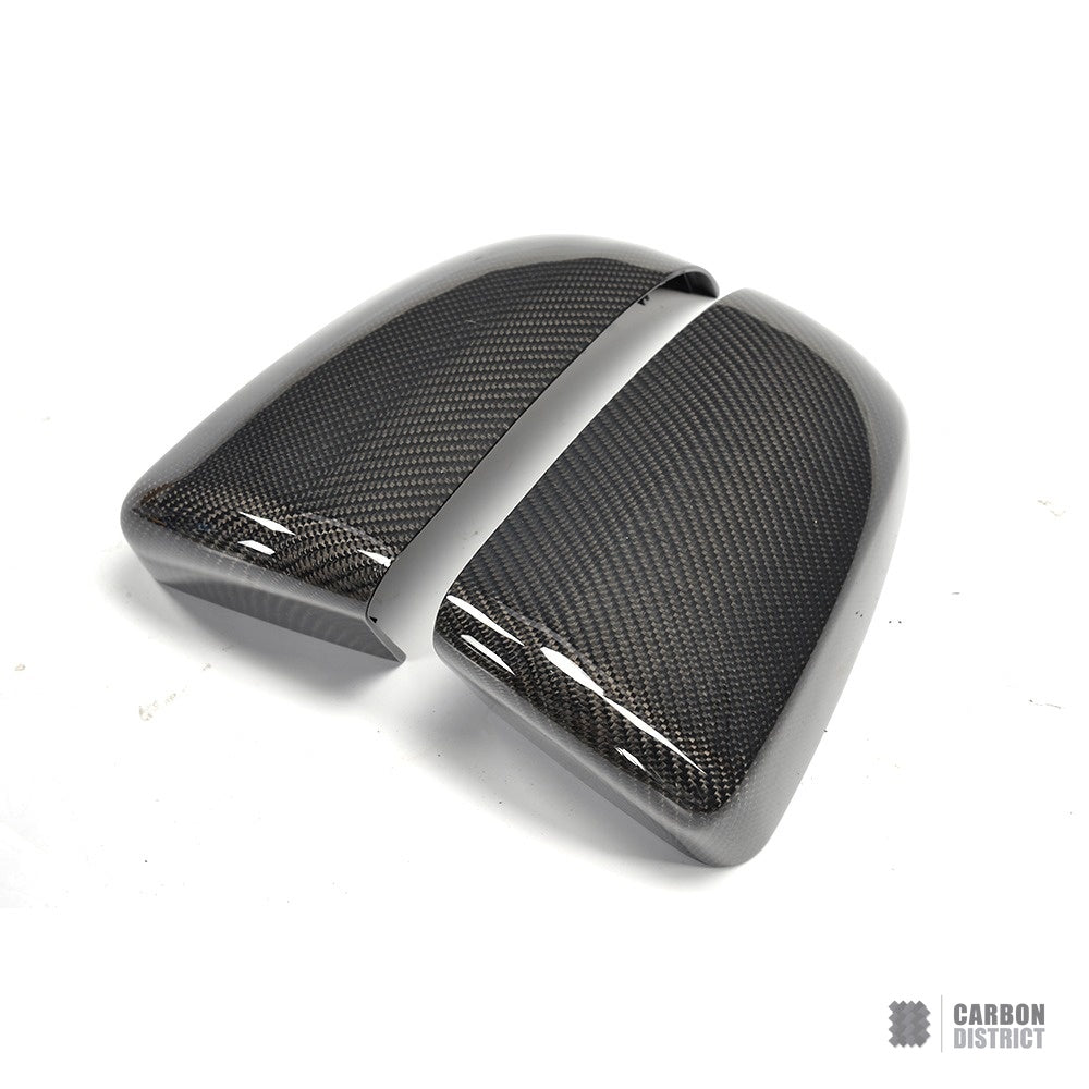 BMW X5/X6 (E70/E71) carbon fibre mirror caps — UV-stable gloss finish