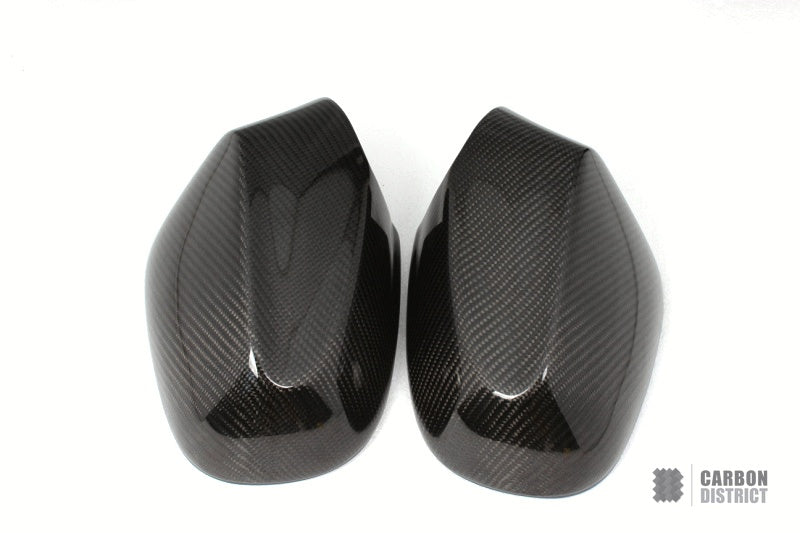 BMW 1 Series Coupé (E82/E87) carbon fibre mirror caps (replacement, V2) — fits 2008-2013