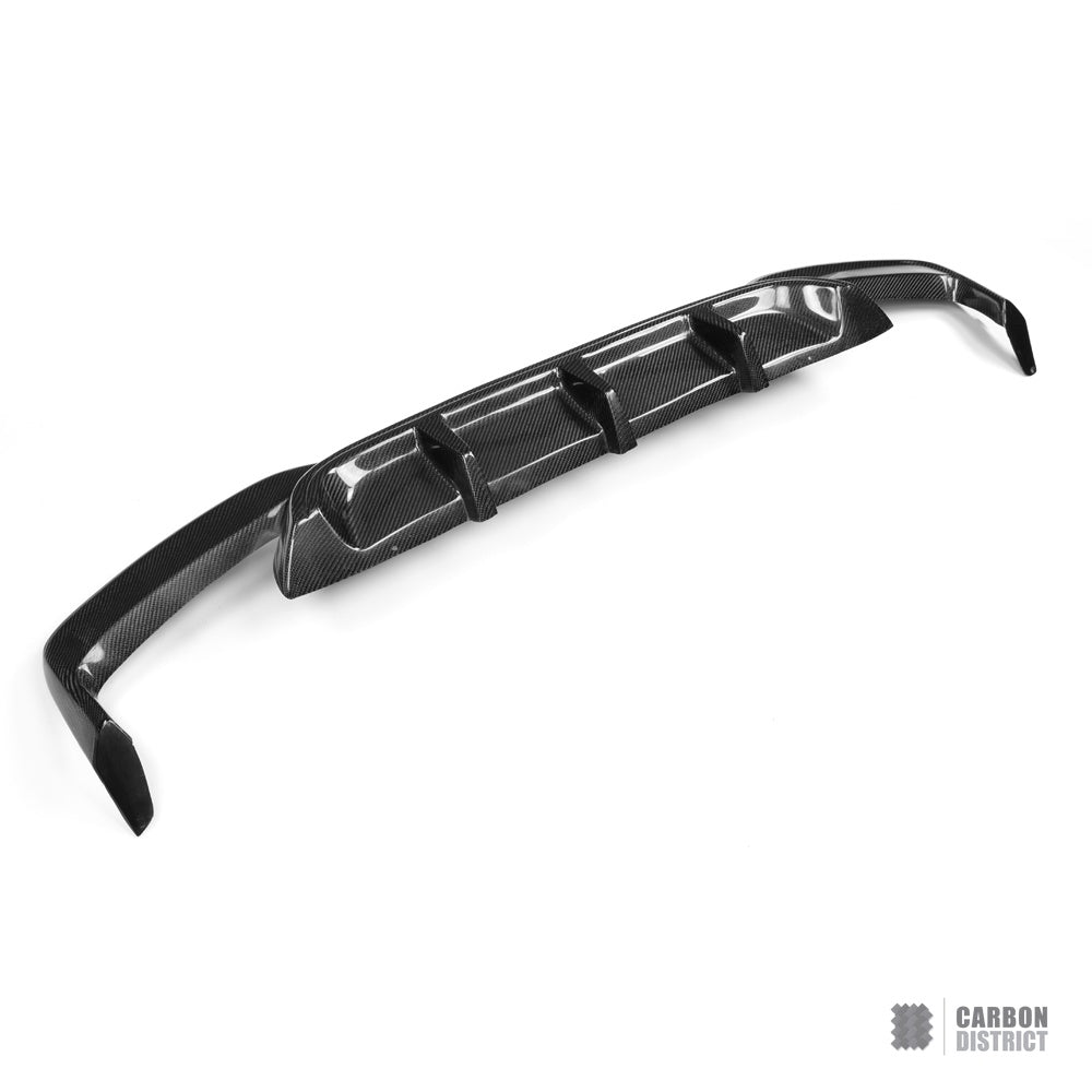 BMW 6 Series (F06/F12/F13) carbon fibre rear diffuser (V2) — UV-stable gloss finish