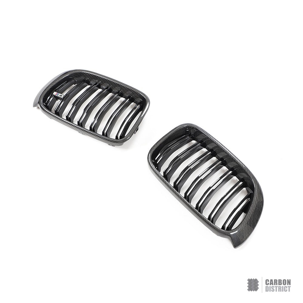 BMW X3/X4 (F25/F26) carbon fibre grille — UV-stable gloss finish