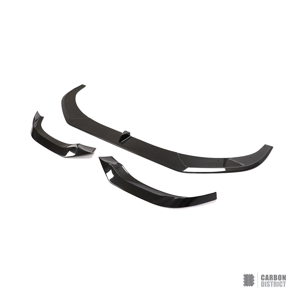 BMW 8 Series (G14/G15/G16) dry carbon fibre front lip (V2) — UV-stable gloss finish
