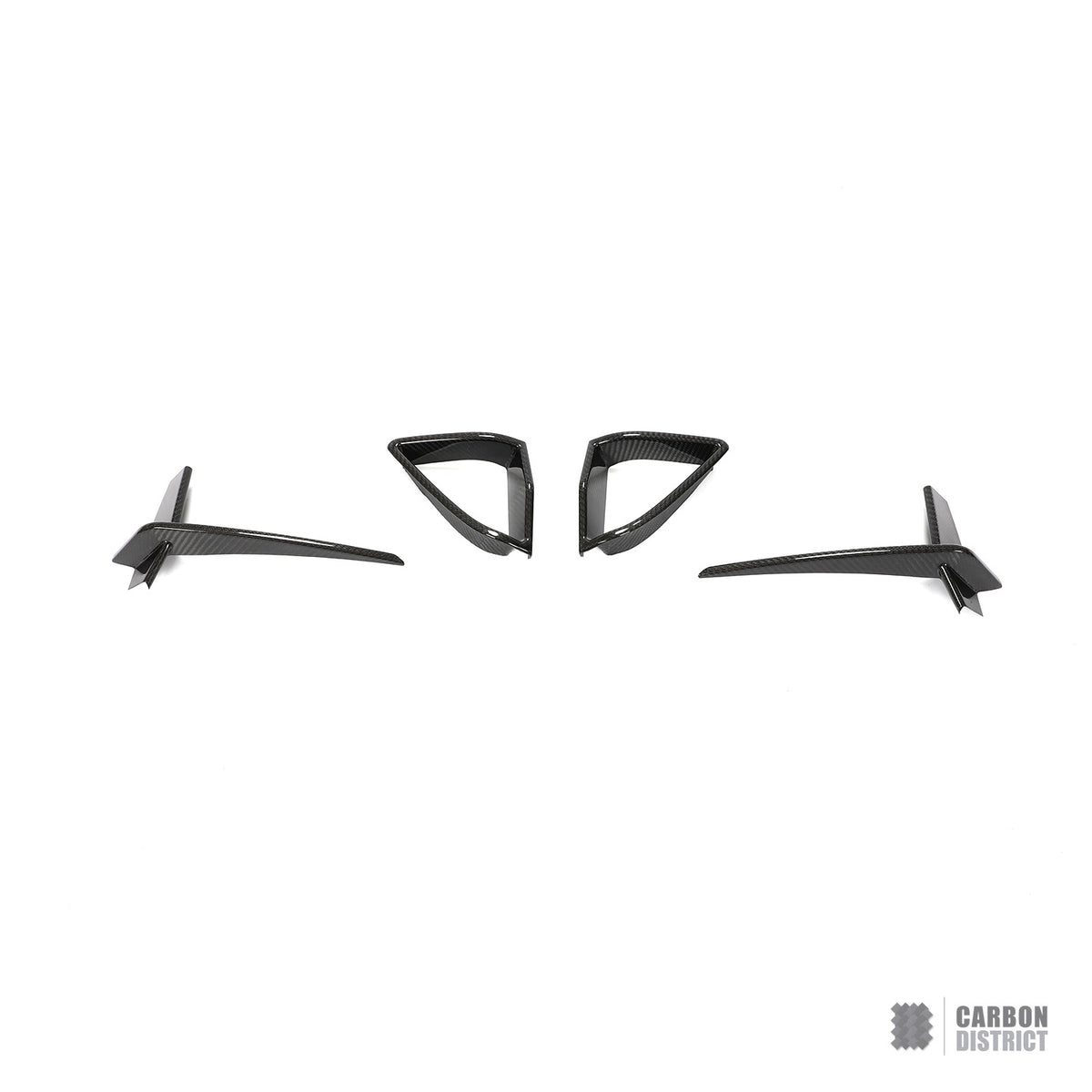 BMW 8 Series (G14/G15/G16) dry carbon fibre bumper corners — UV-stable gloss finish