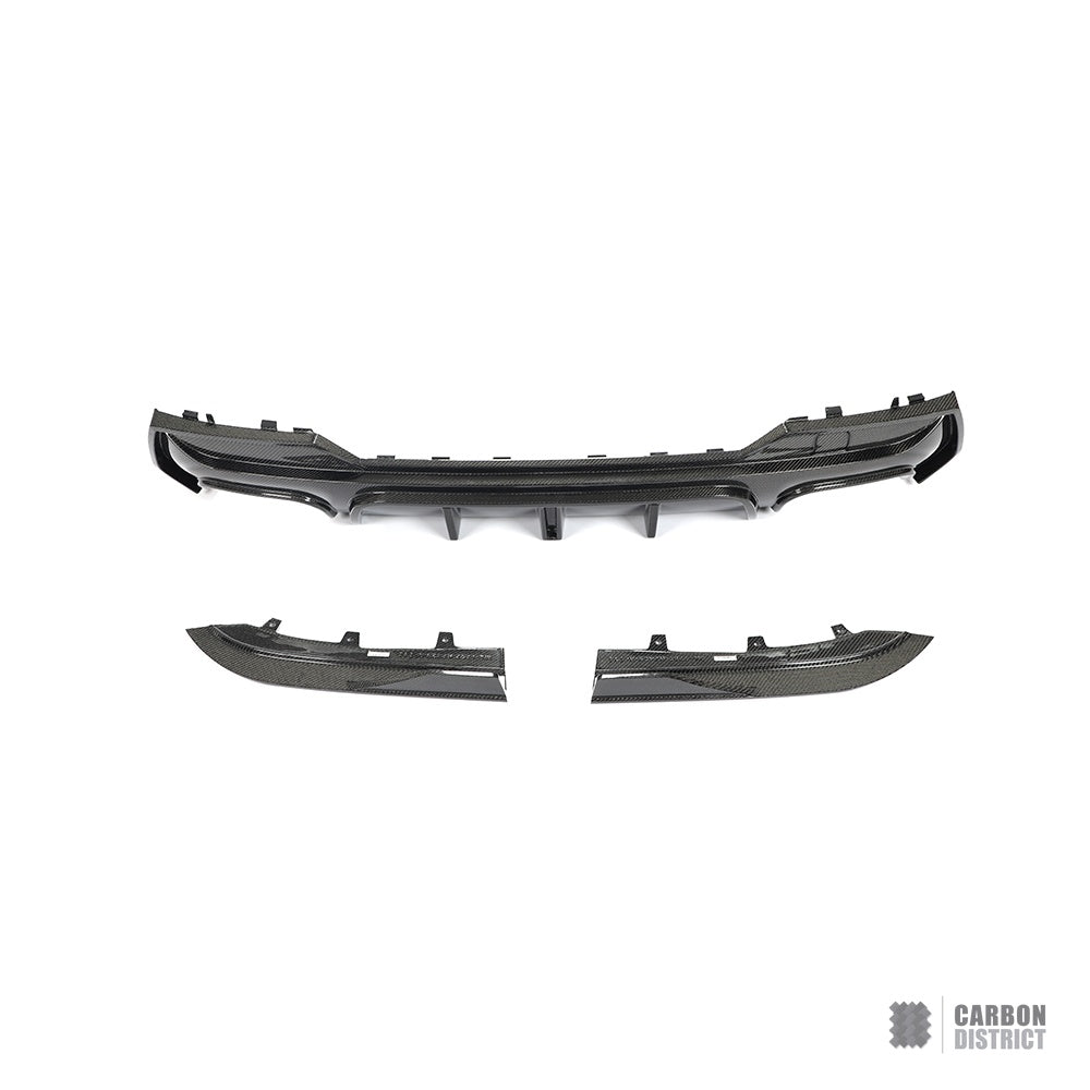 BMW 4 Series (G22/G23) carbon fibre rear diffuser (V2) — UV-stable gloss finish