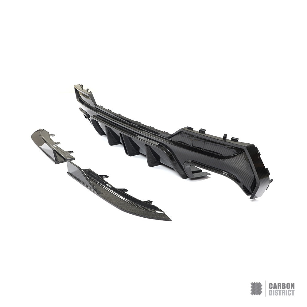 BMW 4 Series (G22/G23) carbon fibre rear diffuser (V2) — fits 2020+