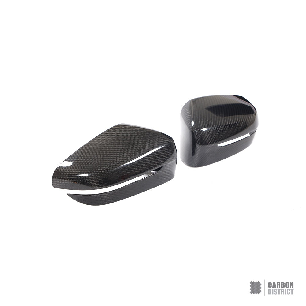 BMW 5 Series (G30/G38) dry carbon fibre mirror caps (V1) — fits 2017-2023
