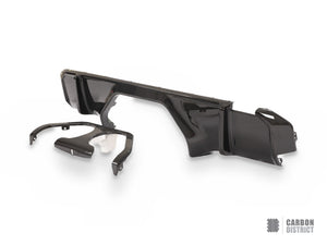 BMW M3/M4 (G81/G82/G83) dry carbon fibre rear diffuser — UV-stable gloss finish