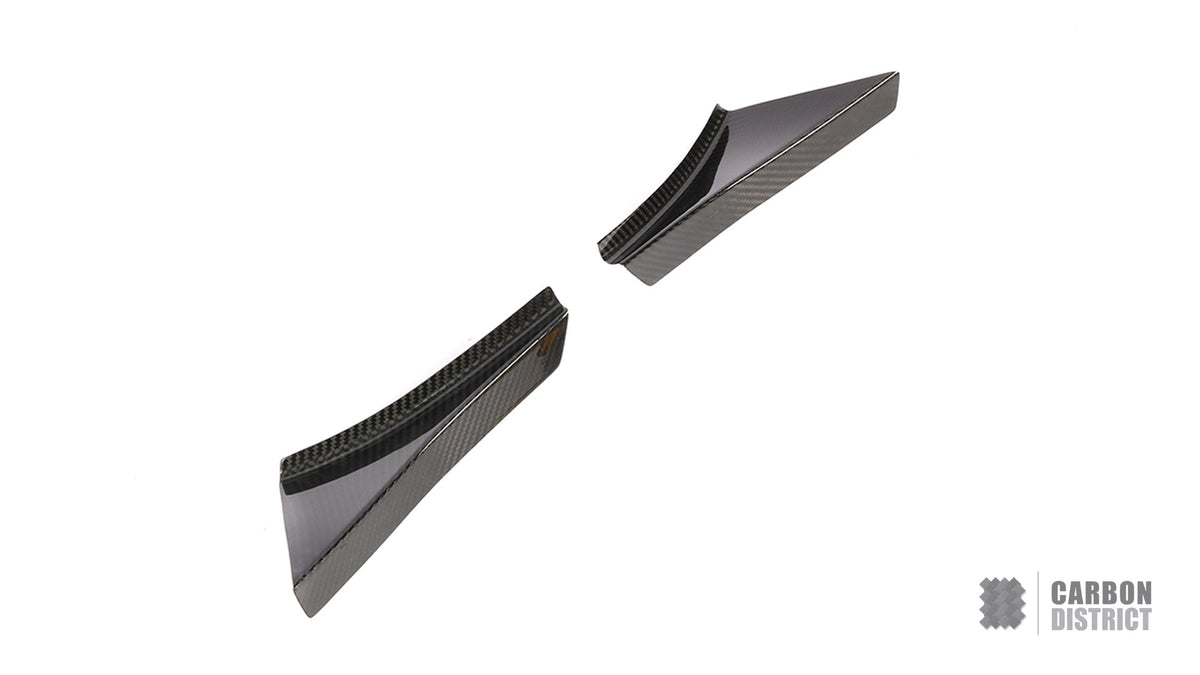BMW i8 (I12) dry carbon fibre front canards — UV-stable gloss finish