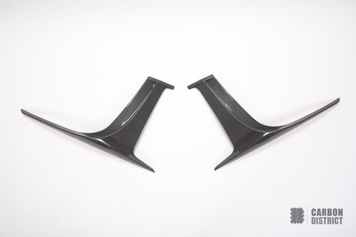 Jaguar F-Type (X152) carbon fibre front canards (SVR) — UV-stable gloss finish