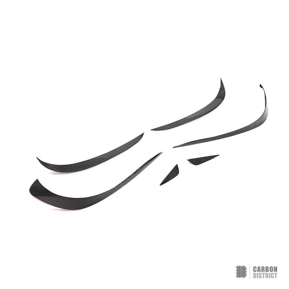 Mercedes CLS (C218) carbon fibre front canards (6-piece) — UV-stable gloss finish