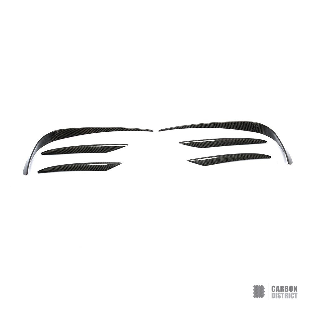 Mercedes E-Class Coupe (C238/A238) carbon fibre front bumper inserts (V2) — UV-stable gloss finish