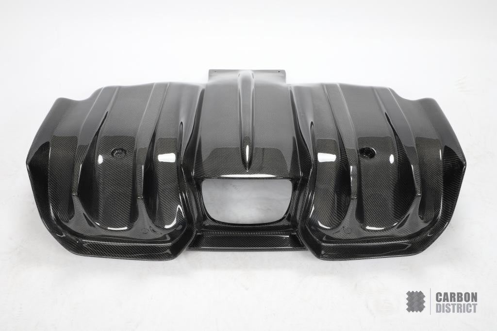 MINI John Cooper Works F56 carbon fibre rear diffuser, angled