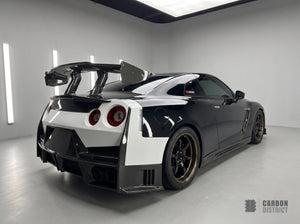 Nissan GT-R R35 with Nismo style carbon fibre rear wing and boot lid fitted, on-car studio render