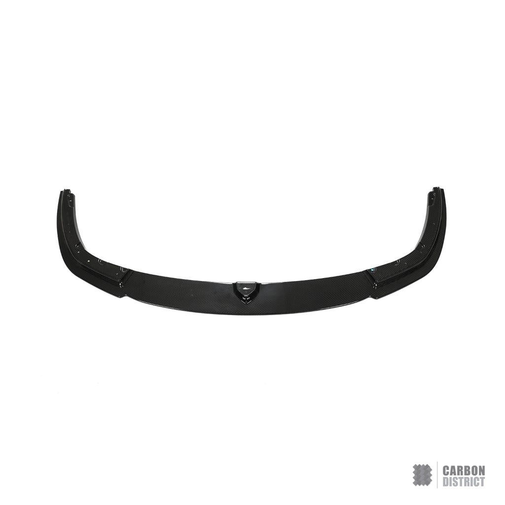 BMW M8 (F91/F92/F93) dry carbon fibre front lip (V1) — UV-stable gloss finish