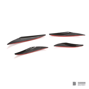 Porsche 911 GT3 (991.1/991.2) dry carbon fibre front canards (4-piece) — UV-stable gloss finish