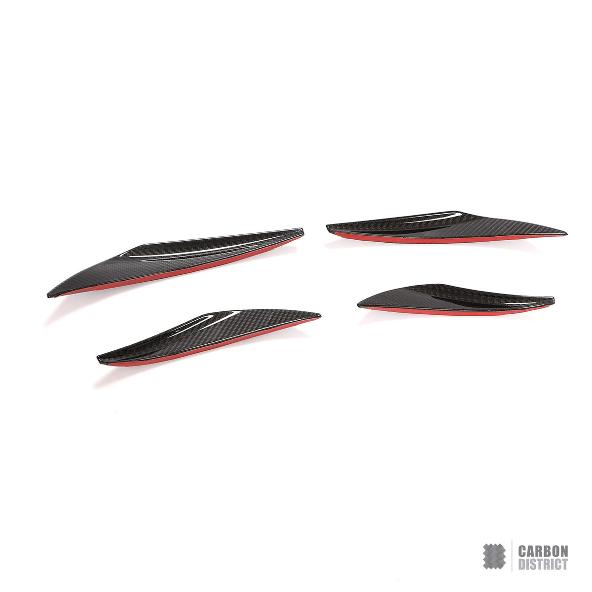 Porsche 911 GT3 (991.1/991.2) dry carbon fibre front canards (4-piece) — UV-stable gloss finish