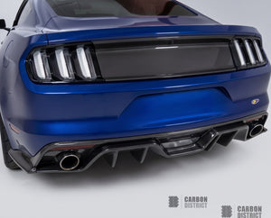 Ford Mustang carbon fibre rear diffuser — 3K twill gloss finish
