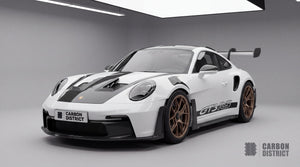 Porsche 911 GT3 RS (992) dry carbon fibre body kit, front three-quarter view
