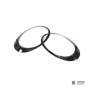 Porsche 911 992 carbon fibre headlight surround rings, left and right pair