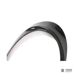 Porsche 911 992 carbon fibre headlight surround ring, close detail of the twill weave