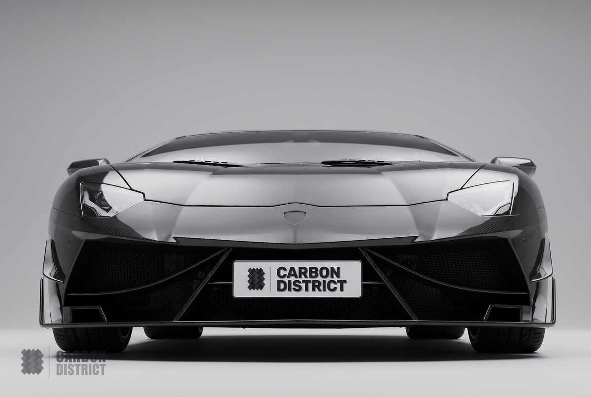 Carbon fibre front bumper fitted to a Lamborghini Aventador LP700-4 - Carbon District