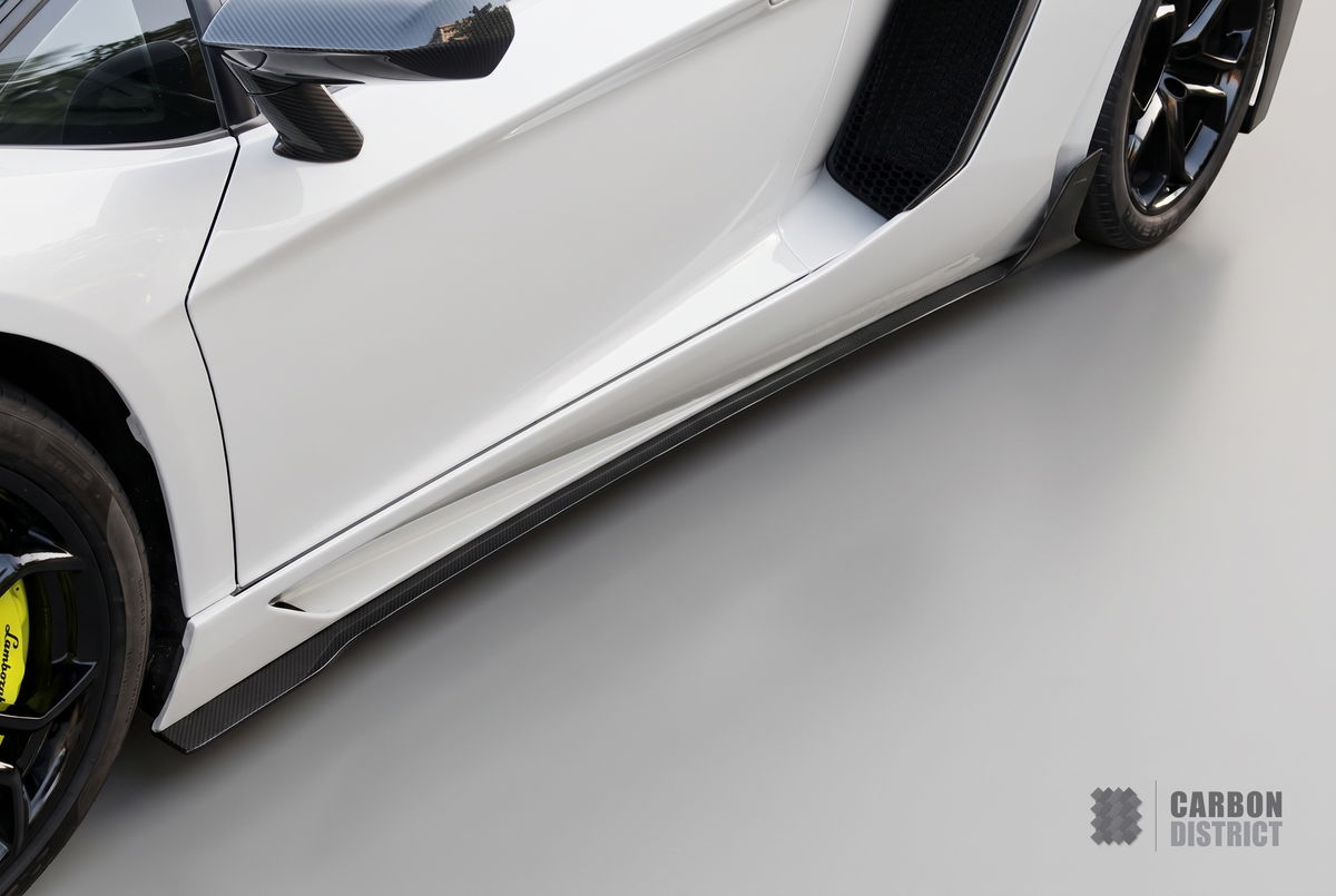 Carbon fibre side skirts for the Lamborghini Aventador LP700-4 - Carbon District