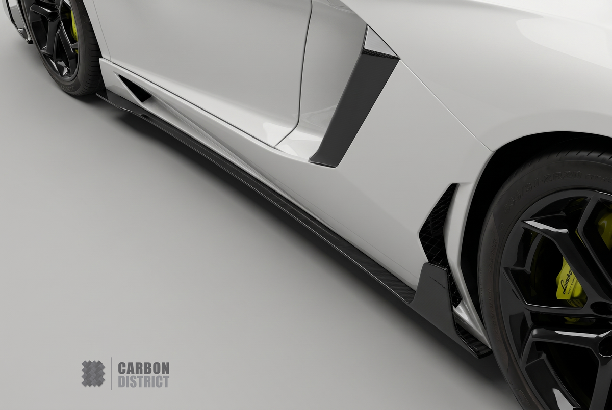 Carbon fibre side skirts for the Lamborghini Aventador LP700-4 - Carbon District