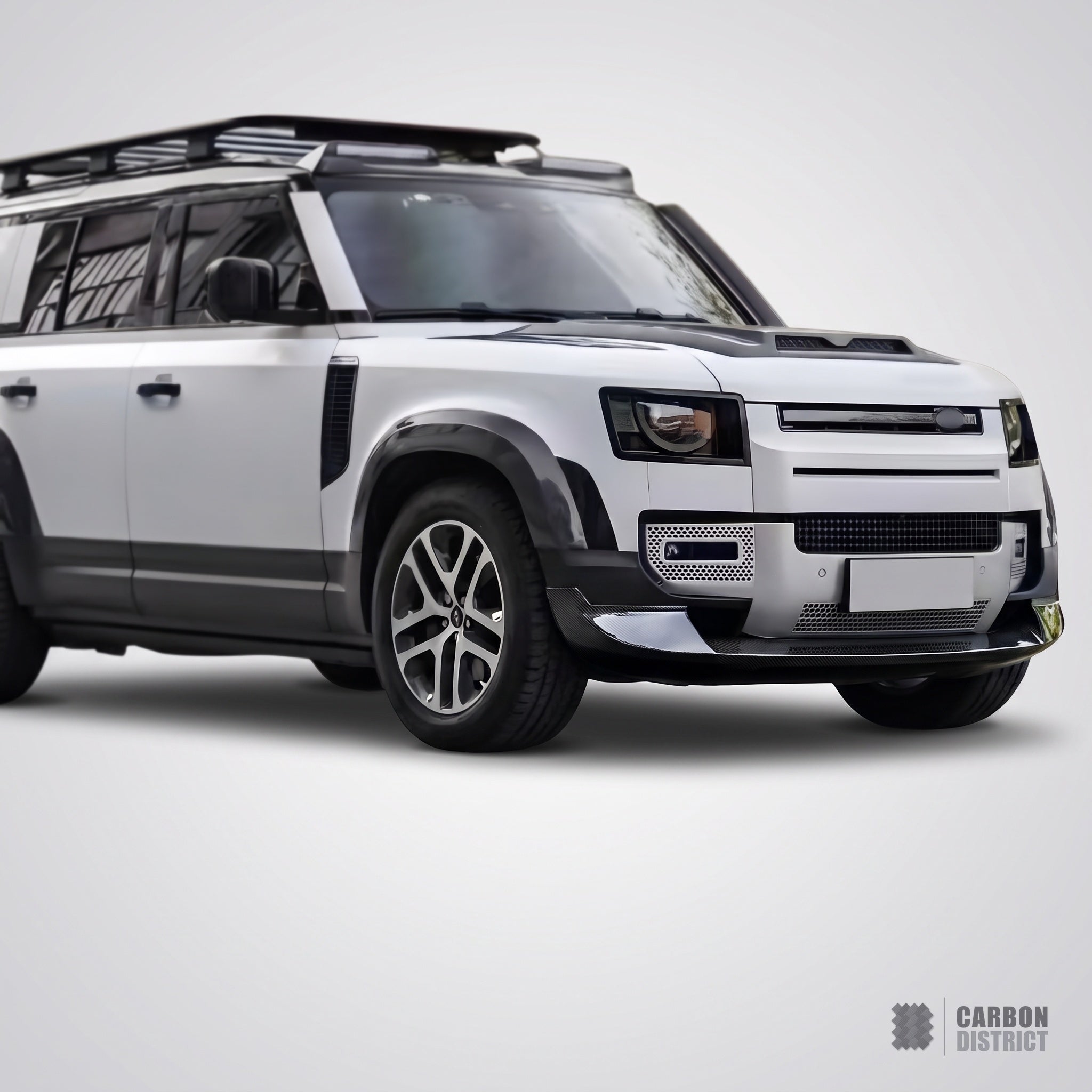 Land Rover Defender (90,110,130) carbon fibre front lip — made to order in genuine carbon fibre