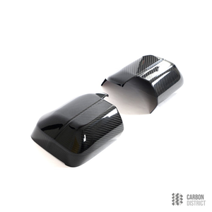 Land Rover Defender (90,110,130) carbon fibre mirror caps — 3K twill gloss finish