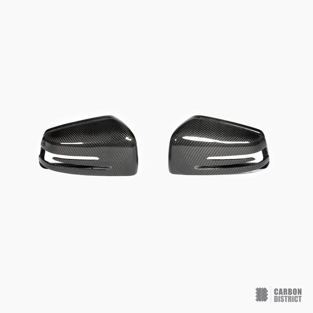 Mercedes A-Class (W176) carbon fibre mirror caps — 3K twill gloss finish