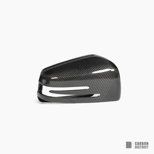 Mercedes A-Class (W176) carbon fibre mirror caps — made to order in genuine carbon fibre