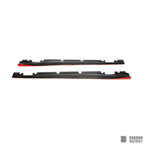 Mercedes Benz A Class (W176) carbon fibre side skirts — 3K twill gloss finish