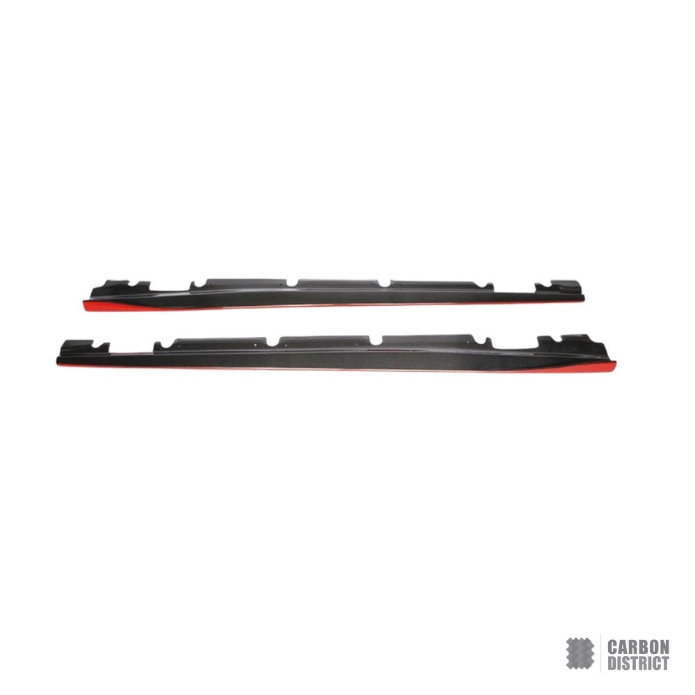 Mercedes Benz A Class (W176) carbon fibre side skirts — 3K twill gloss finish