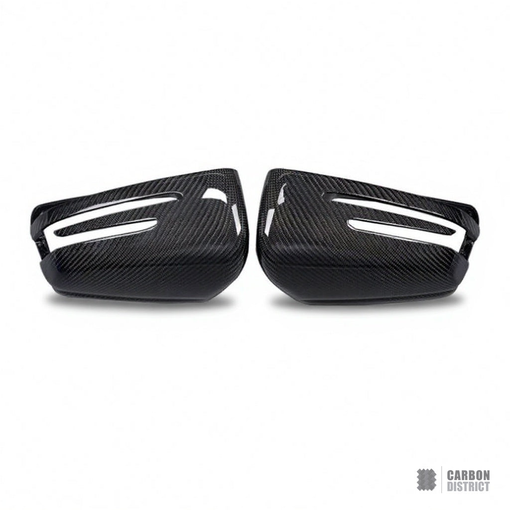 Mercedes C-Class/E-Class (W204/W212) carbon fibre mirror caps — fits 2008-2016