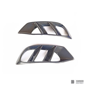 Mercedes C-Class (W205) carbon fibre fog lamp covers (V2) — UV-stable gloss finish